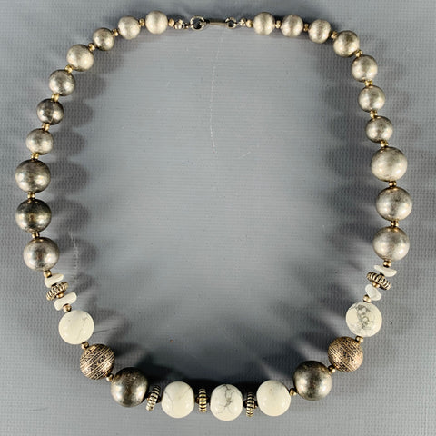 DAUPLAISE Silver White Beaded Necklace