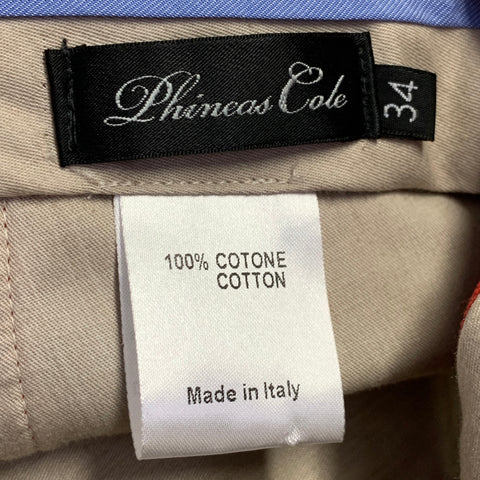 PHINEAS COLE Size 34 Red Velvet Cotton Side Tabs Tapered Dress Pants