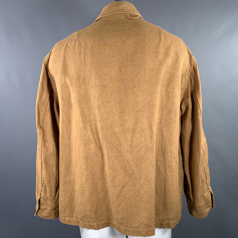 45rpm Size XXL Khaki Herringbone Linen Chore Worker Jacket