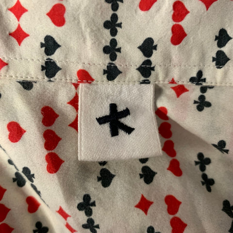 ADAM KIMMEL Size L Cream Red Black Graphic Cotton Long Sleeve Shirt