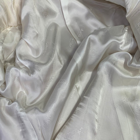 CALVIN KLEIN COLLECTION Blazer sport en mélange de coton crème, taille 38, revers cranté