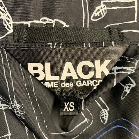 COMME des GARCONS 2014 Size XS Black White Blue Cartoon Nylon Jacket