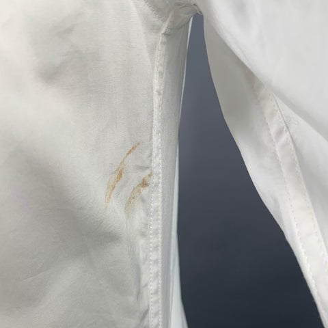 J.LINDEBERG Size L White Pleated Cotton Tuxedo Long Sleeve Shirt