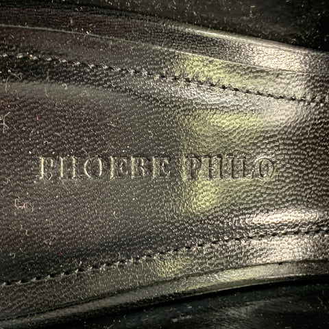 PHOEBE PHILO Size 7.5 Black Leather Ankle Strap Mary Jane Pumps