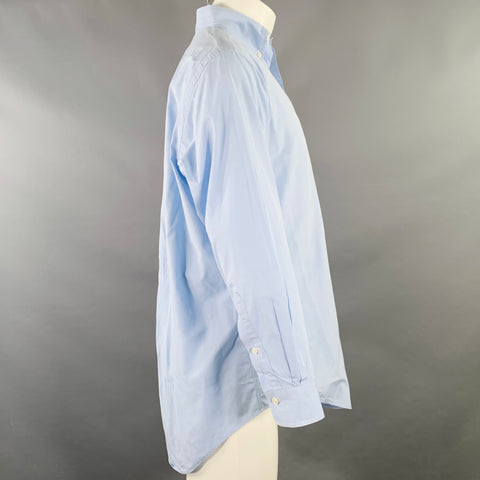 RALPH LAUREN Taille M Chemise à Manches Longues en Coton Bleue Col Boutonné
