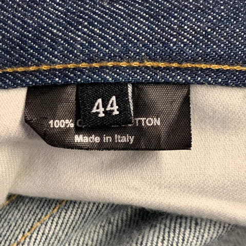 GUCCI Size 28 Blue Contrast Stitch Cotton Straight Button Fly Jeans