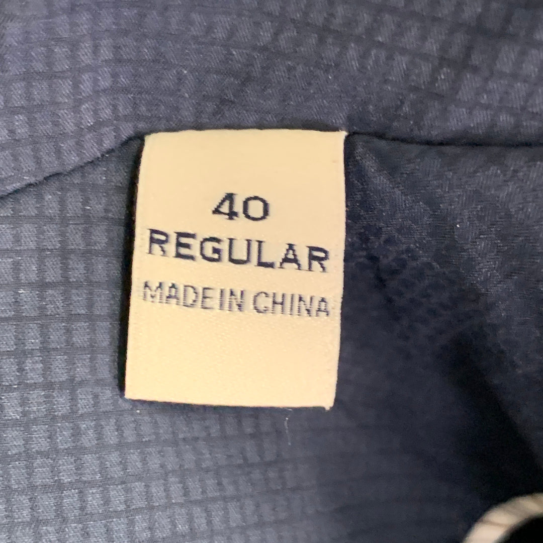 JOSEPH ABBOUD Size 40 Navy Polyester Blend Zip Up Snaps Coat