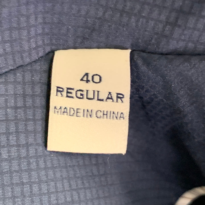 JOSEPH ABBOUD Size 40 Navy Polyester Blend Zip Up Snaps Coat