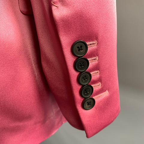 TOM FORD Size S Pink Shiny Acetate Viscose Peak Lapel Blazer