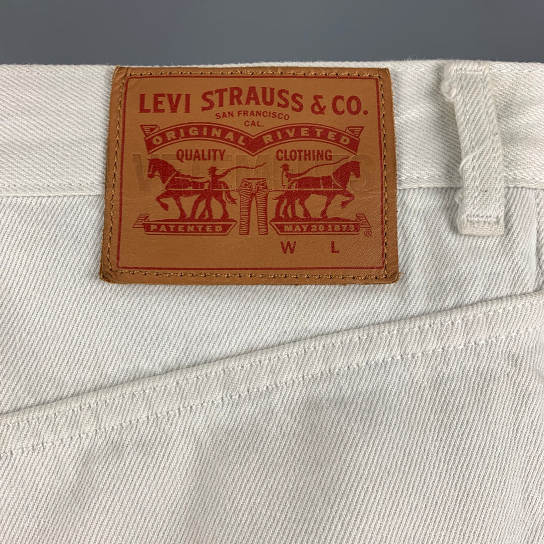 VETEMENTS Size 32 White Light Blue Cotton Button Fly Jeans