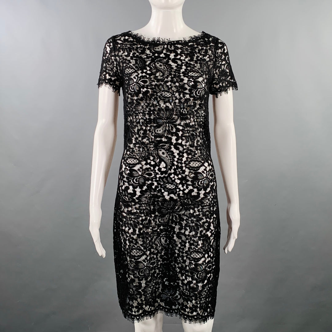 RALPH LAUREN Size 4 Black Cotton Blend Lace Short Sleeve Dress – Sui  Generis Designer Consignment