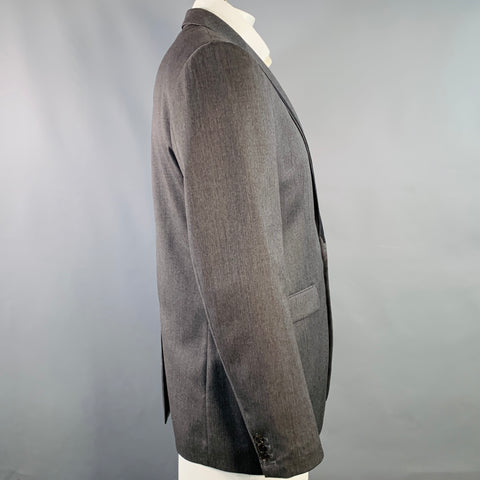 VIKTOR & ROLF Size 42 Regular Black Charcoal Wool Peak Lapel Sport Coat