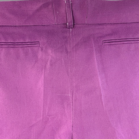 LABRUM Size 32 Purple Polyester Herringbone Pleated Dress Pants