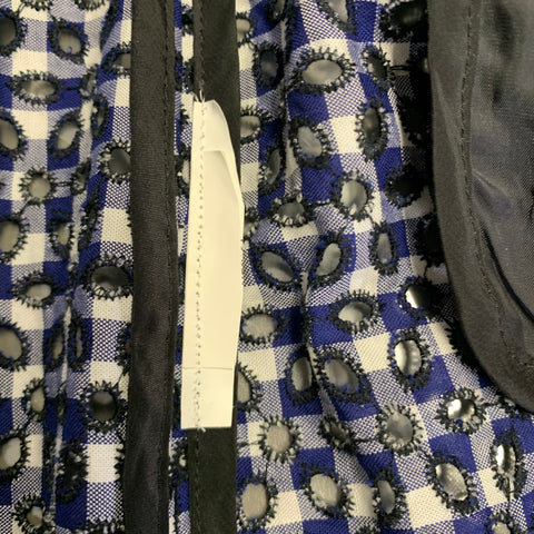 SACAI LUCK Size M Blue Black White Embroidered Eyelet Coat