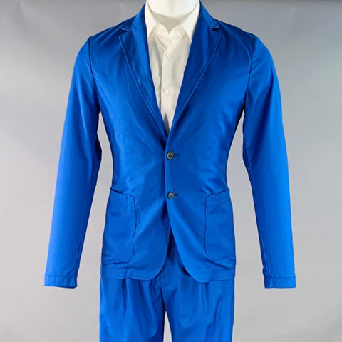 T-JACKET by TONELLO Size M Royal Blue Virgin Wool Notch Lapel Suit