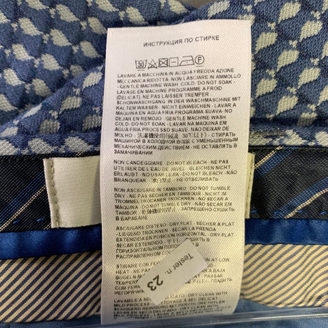 ETRO Size 42 Navy Blue Print Viscose Blend Flat Front Dress Pants