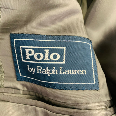 RALPH LAUREN Taille 38 Regular Gris Clair Carreaux Cachemire Veste Sport