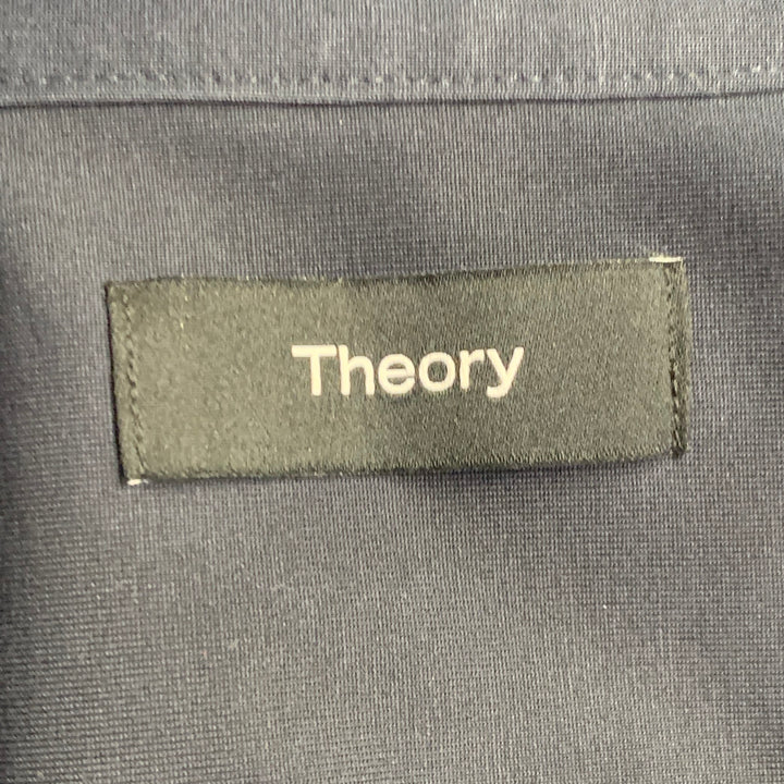 THEORY Size S Black Viscose Stretch Short Sleeve Shirt