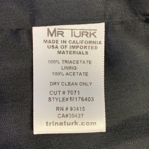 MR TURK Size 46 Navy Triacetate Contrast Trim Single Breasted Sport Coat