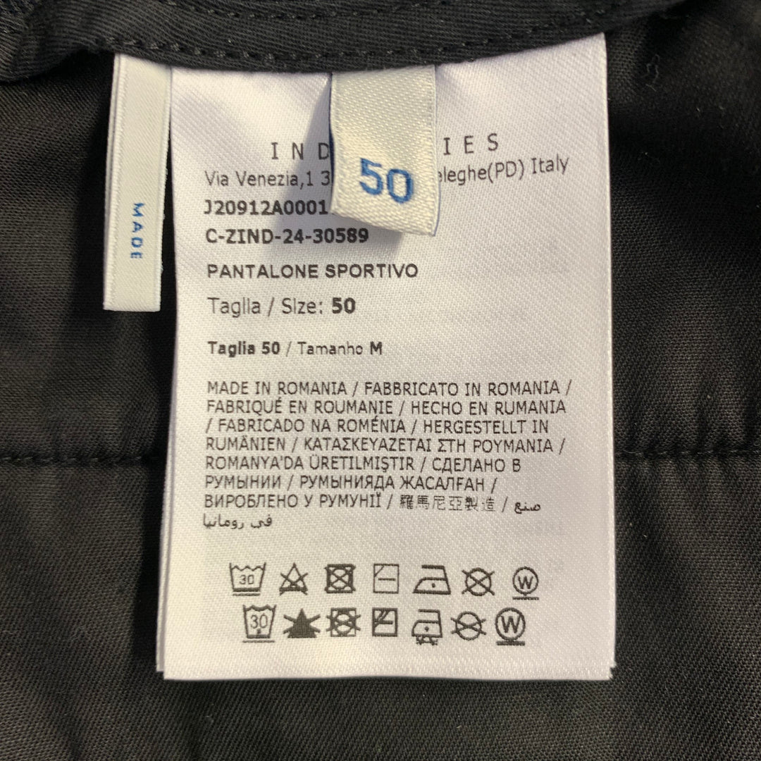 MONCLER Size 34 Black Twill Polyamide Blend Drawstring Casual Pants
