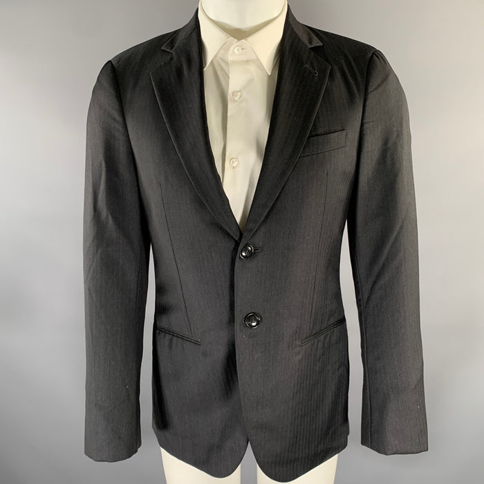 GIORGIO ARMANI Size 36 Charcoal Wool Notch Lapel Sport Coat