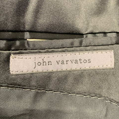 JOHN VARVATOS Size 40 Regular Black Wool Twill Notch Lapel Suit