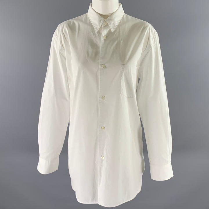 JUNYA WATANABE Size L White Cotton Pointed Collar Shirt