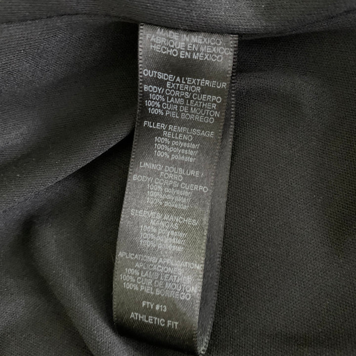 THURSDAY Chest Size XL Black Solid Lambskin Pointed Collar Jacket