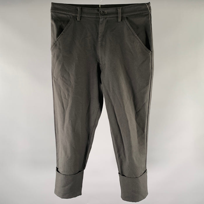 COMME des GARCONS Size 31 Black Cotton Polyester Cuffed Pants