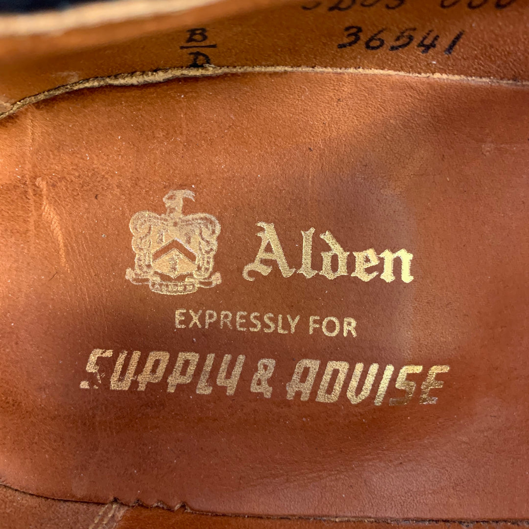 ALDEN Size 11 Navy Suede Tassels Loafers