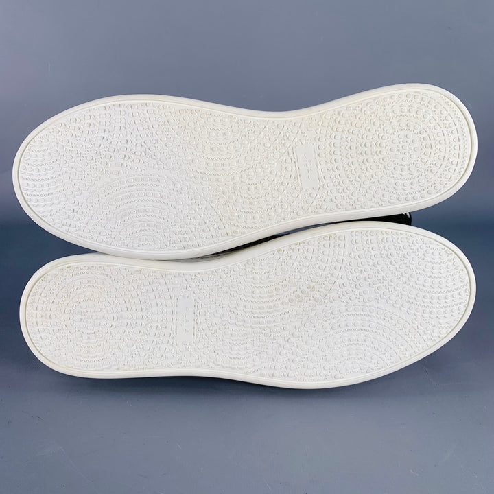 ALAIA Size 8 White Tan Laser Cut Leather Lace-Up Low Top Sneakers