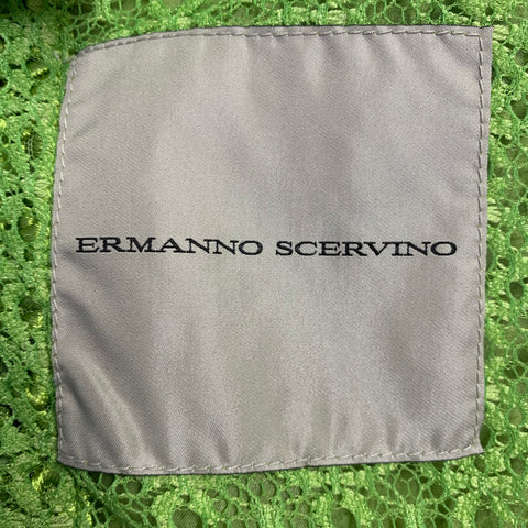 ERMANNO SCERVINO 2015 Size 8 Green Chartreuse Polyester Blend Embroidered Coat