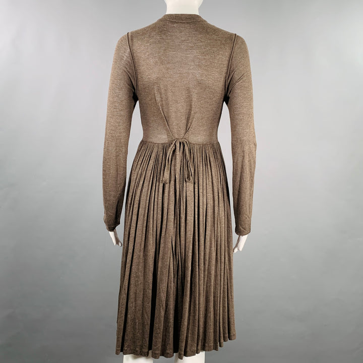 STELLA McCARTNEY Size M Brown Viscose Pleated Dress