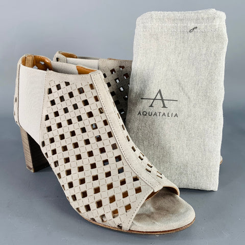 AQUATALIA Pointure 7,5 Bottes ouvertes en daim gris perforé