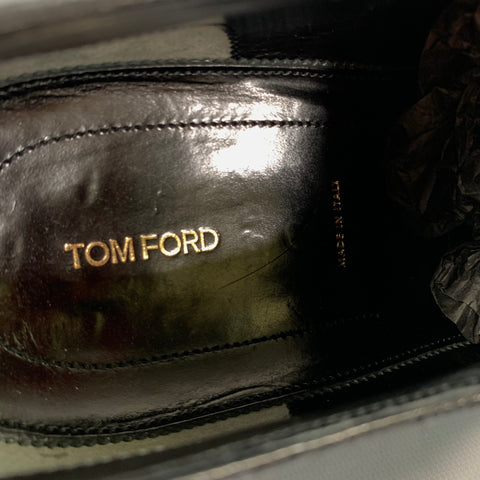 TOM FORD Size 11 Black Leather Lace Up Shoes