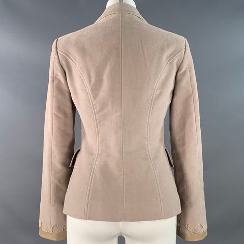 PHILOSOPHY di ALBERTA FERRETTI Size S Dusty Pink Velvet Single Breasted Jacket Blazer