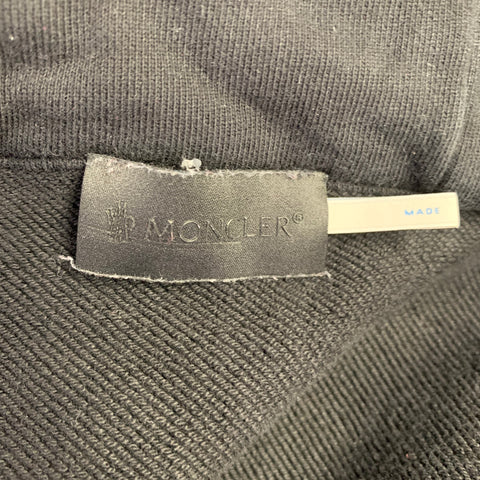 MONCLER Size L Black Cotton Hoodie Jacket