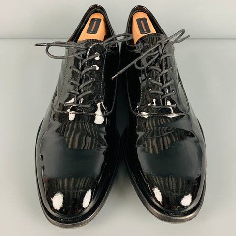 ALLEN EDMONDS Size 11 Black Patent Leather Lace-Up Shoes