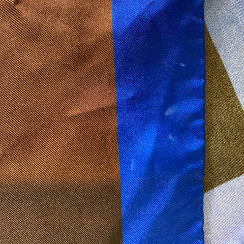 ETRO Brown Blue Fruit Silk Pocket Square