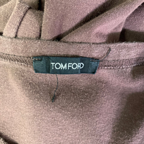 TOM FORD Size M Burgundy Solid Cotton Blend Crew Neck T-shirt