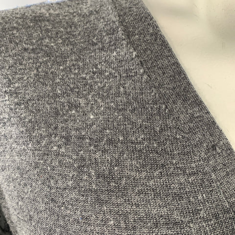 FRED PERRY Size L Grey Heather Wool Cardigan