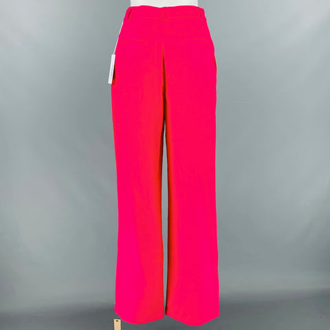 REFORMATION Size 2 Red Linen Pleated Wide Leg Dress Pants
