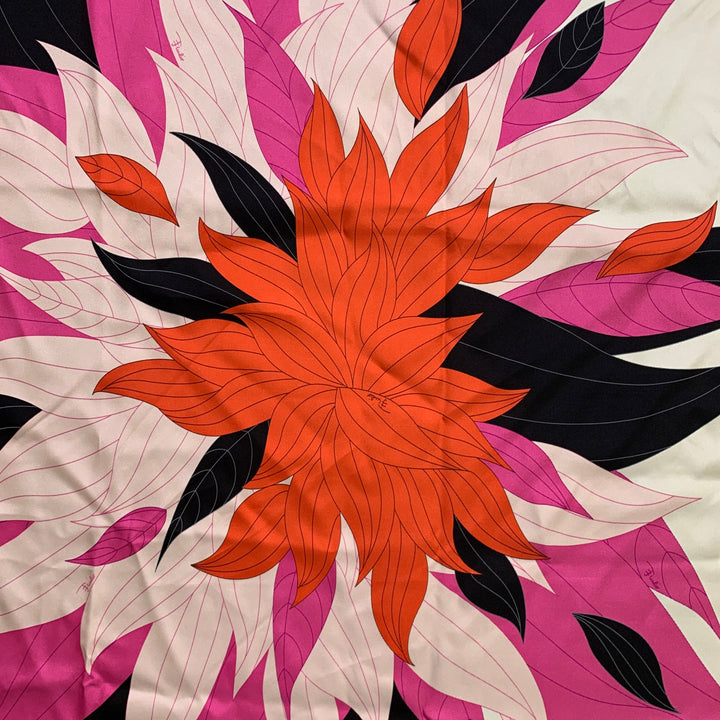 EMILIO PUCCI Pink Orange Silk Scarves & Shawls