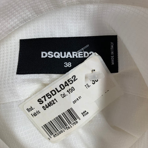 Chemise Dsquared2 Taille S en Coton Texturé à Col Étalé Blanc