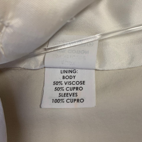DRIES VAN NOTEN Size 42 Ivory Solid Cotton Notch Lapel Sport Coat