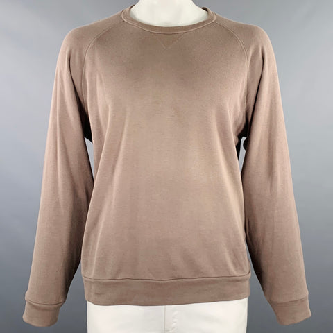 BOTTEGA VENETA Size L Brown Cotton Crew Neck Sweatshirt