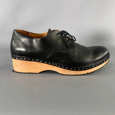 MAISON MARTIN MARGIELA Size 11 Black Leather Lace Up Shoes