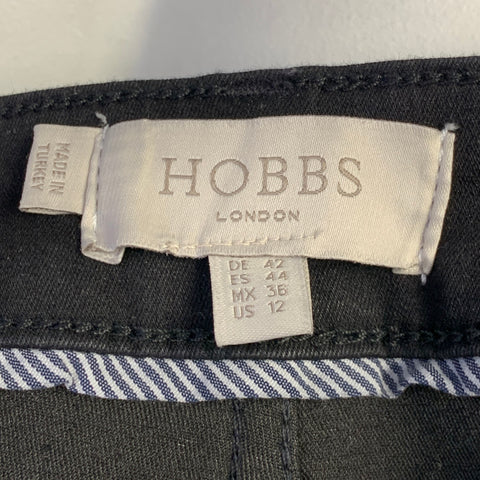 HOBBS LONDON Size 12 Black Cotton Blend Five Pockets Tapered Jeans