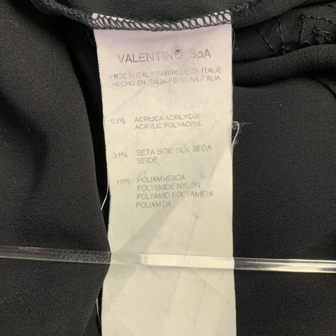 VALENTINO Size L Black Beaded Silk Blend Long Sleeve Shirt