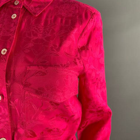 STAUD Size XS Pink Viscose Rayon Jacquard Ballon Overalls & Jumpsuits